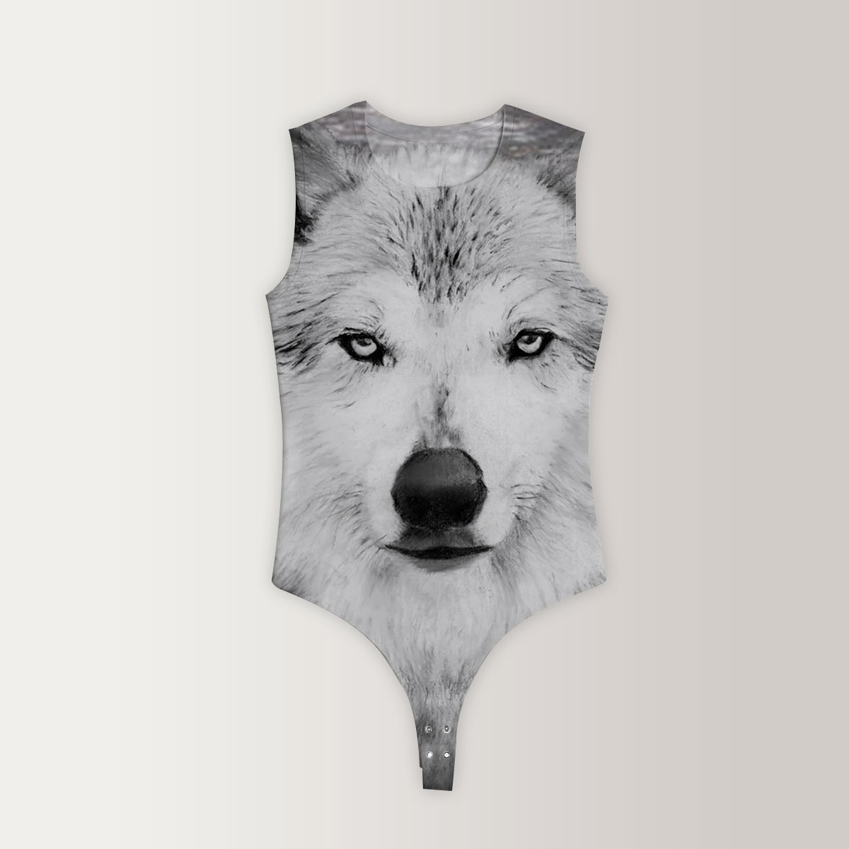 Gray Wolf Sleeveless Bodysuit