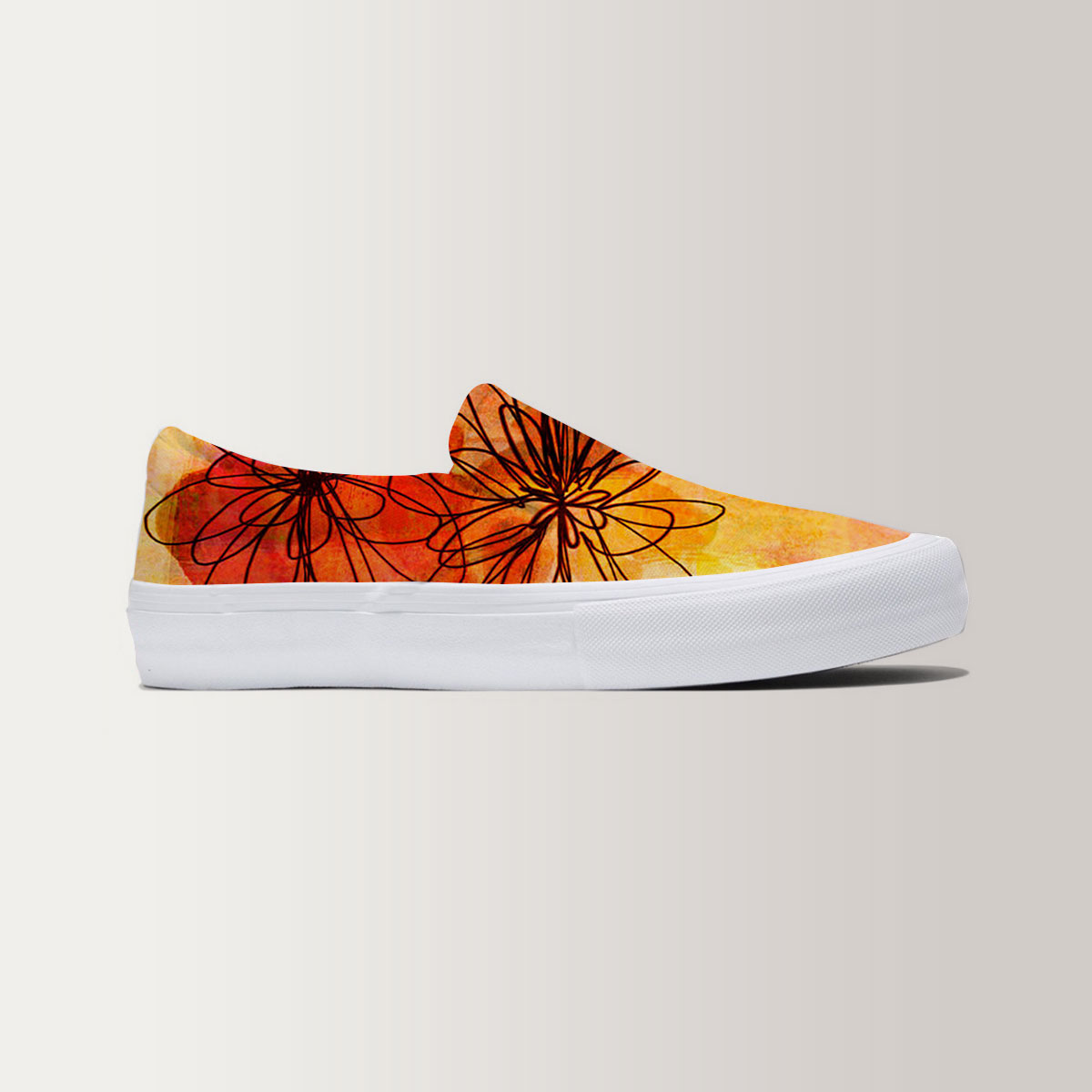 Floral Whimsy Abstract Slip On Sneakers