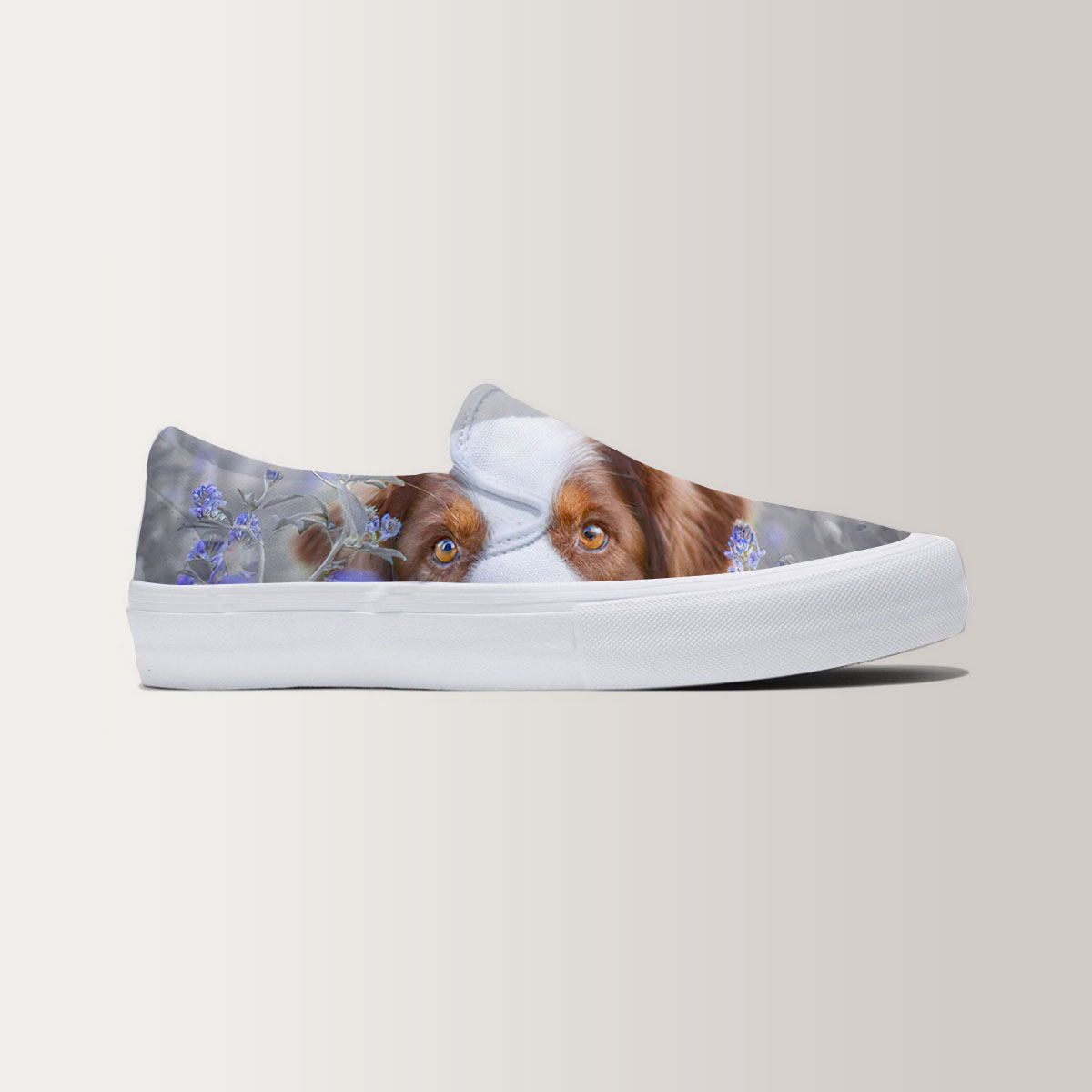 Flower Dog Slip On Sneakers