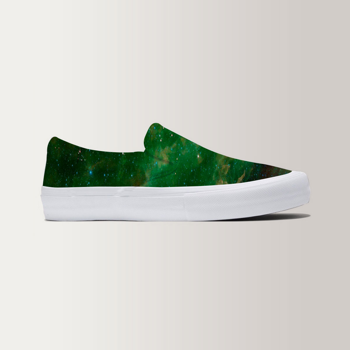 Green Galaxy Slip On Sneakers