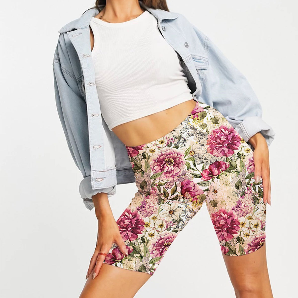 Floral Vintage Peony Casual Shorts
