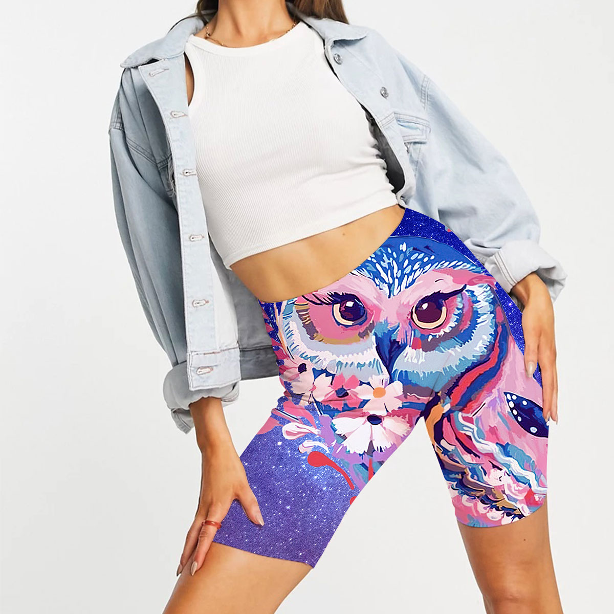 Galaxy Pink Owl Casual Shorts