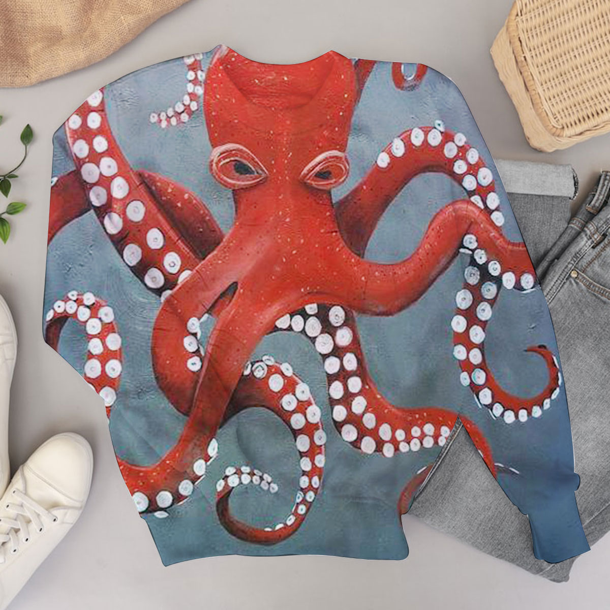 Giant Red Octopus Sweater