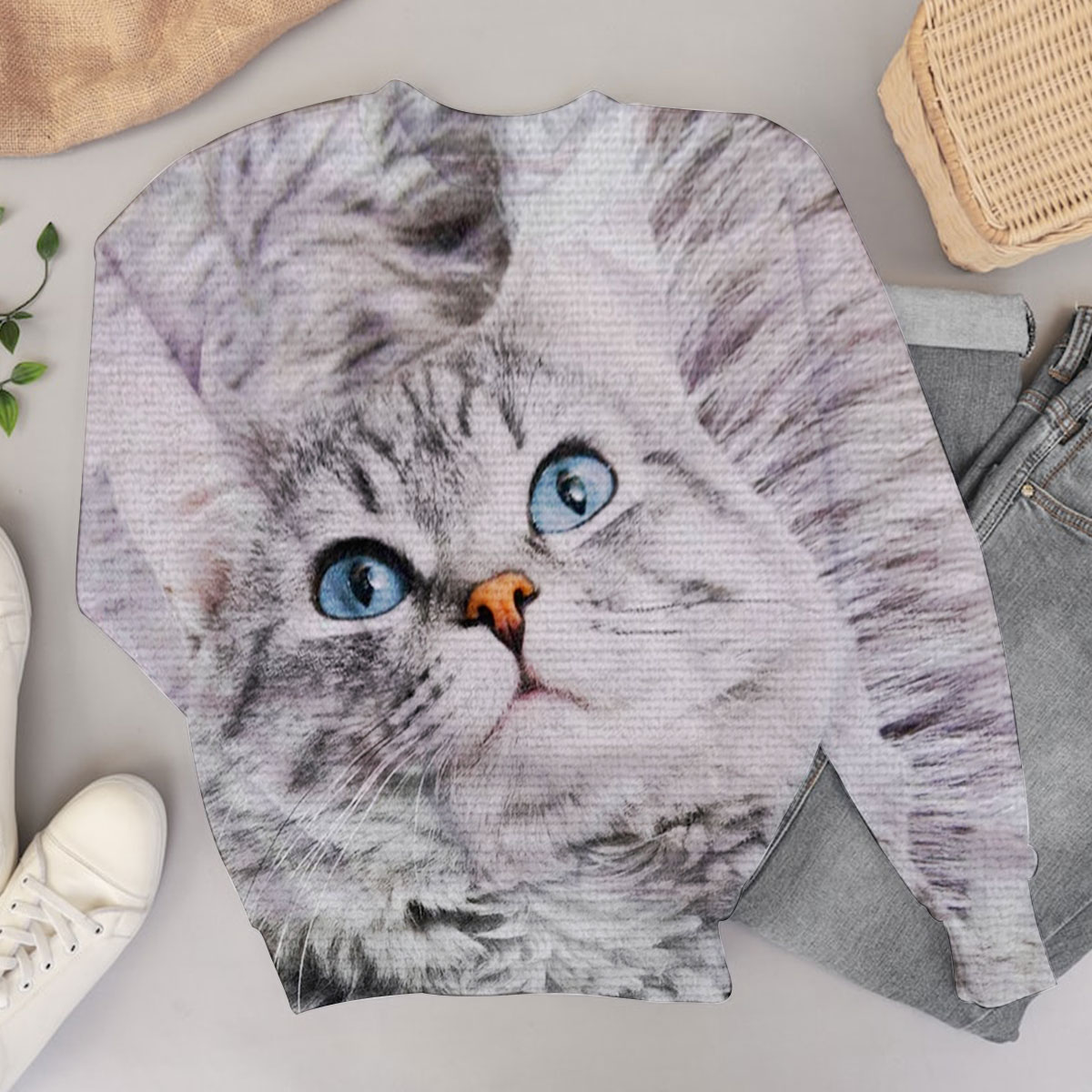 Gray Cat Sweater