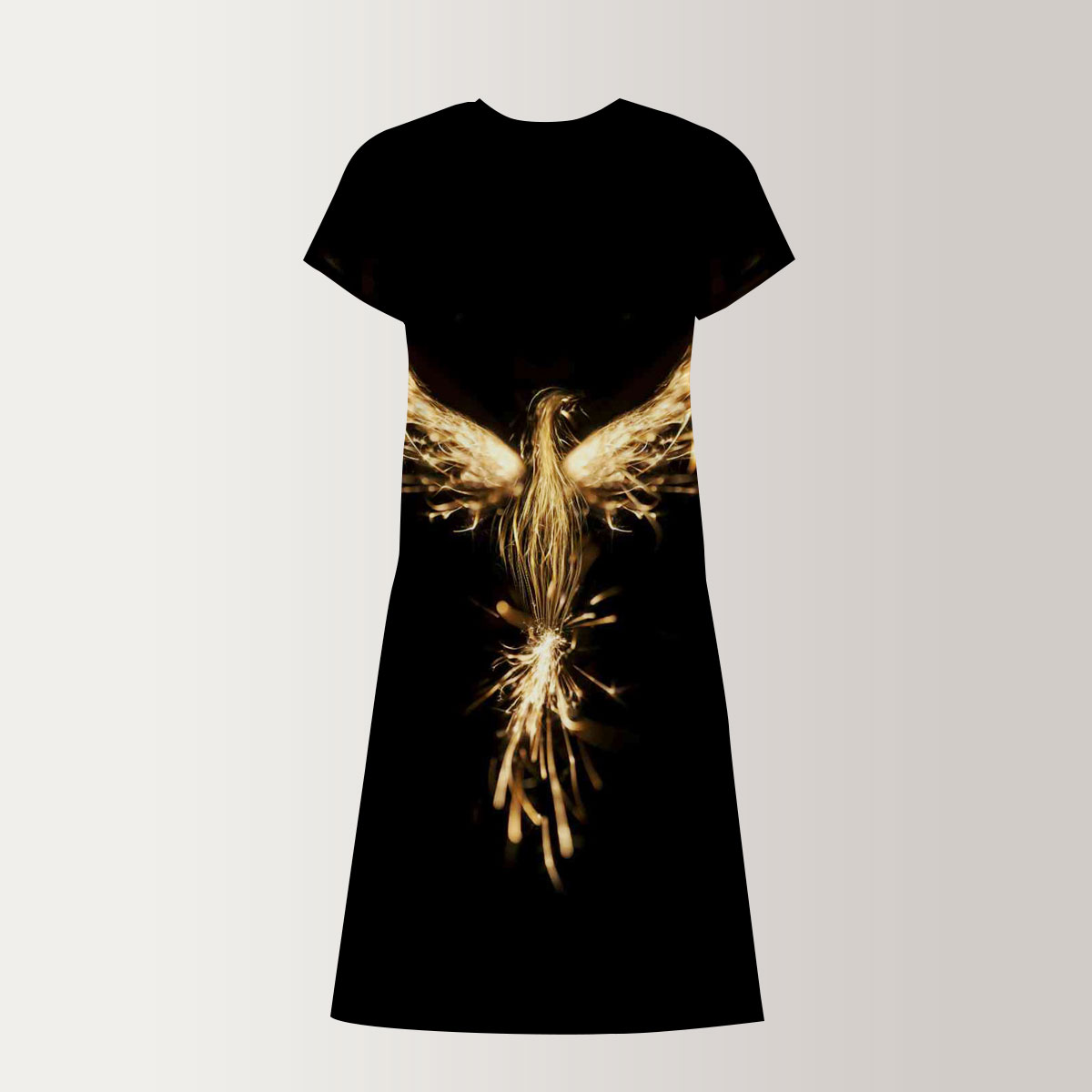 Flying Gold Phoenix T-Shirt Dress