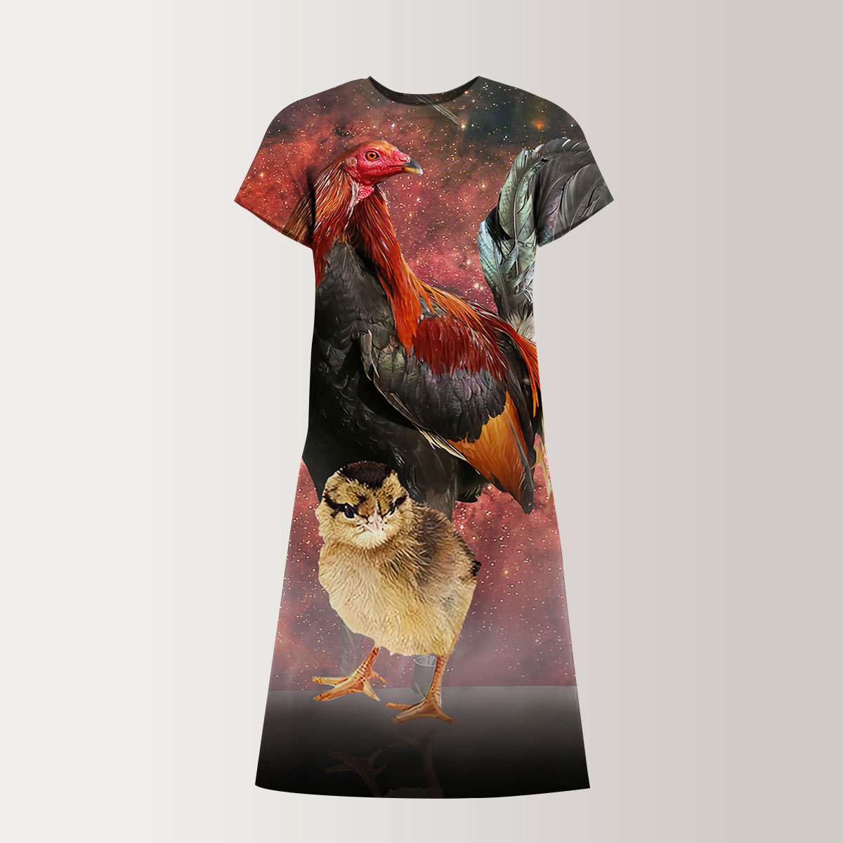Galaxy Chicken T-Shirt Dress