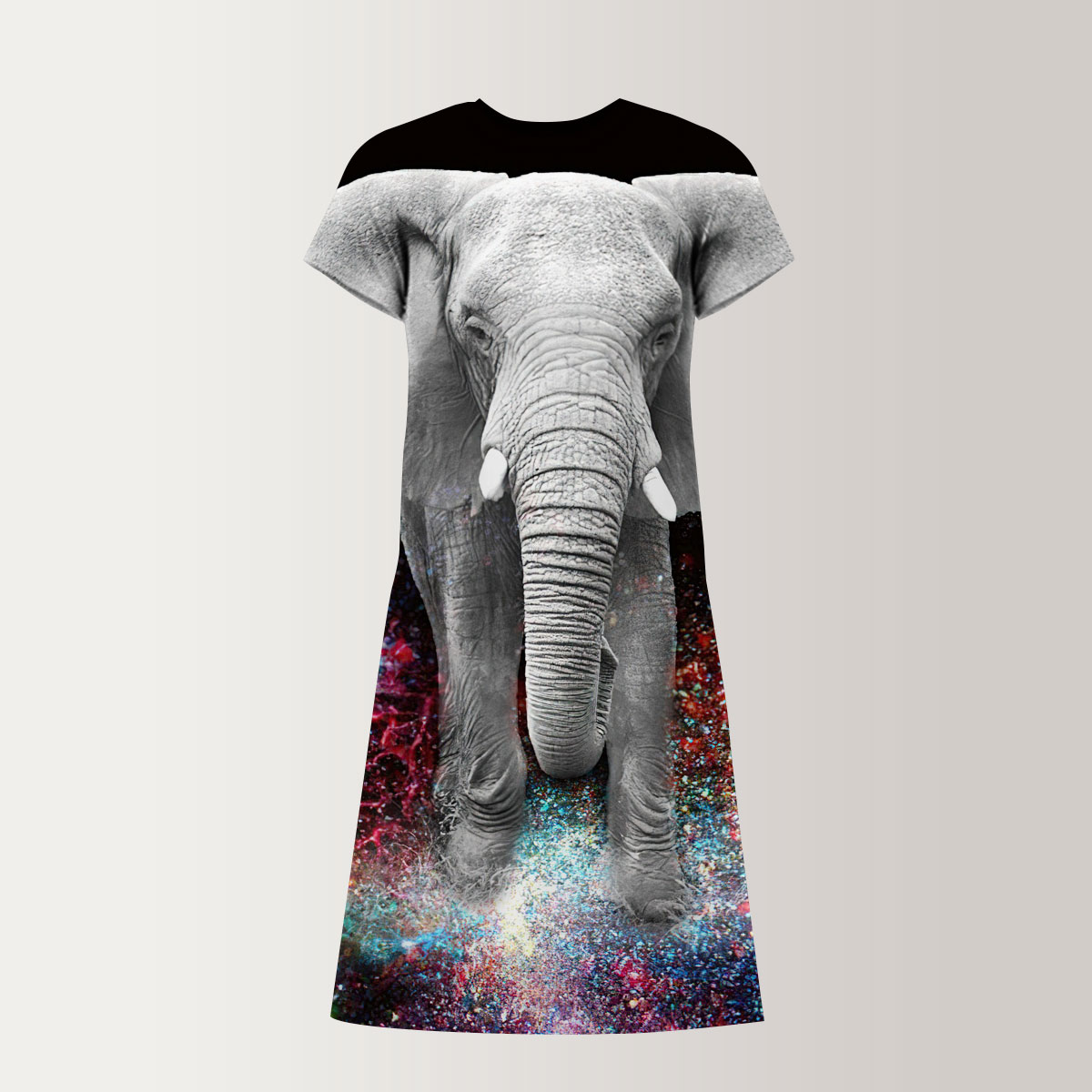 Galaxy Elephant T-Shirt Dress