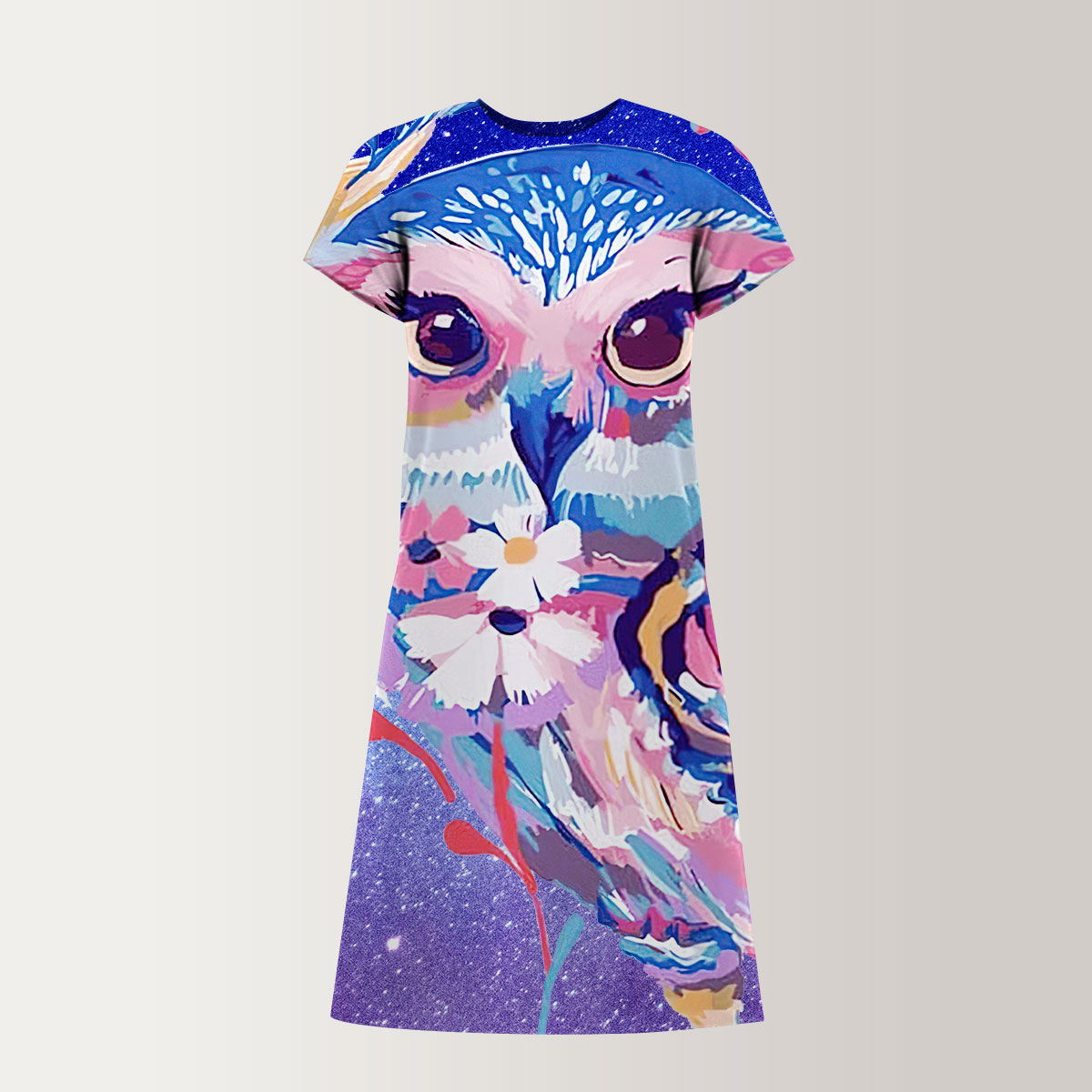 Galaxy Owl T-Shirt Dress