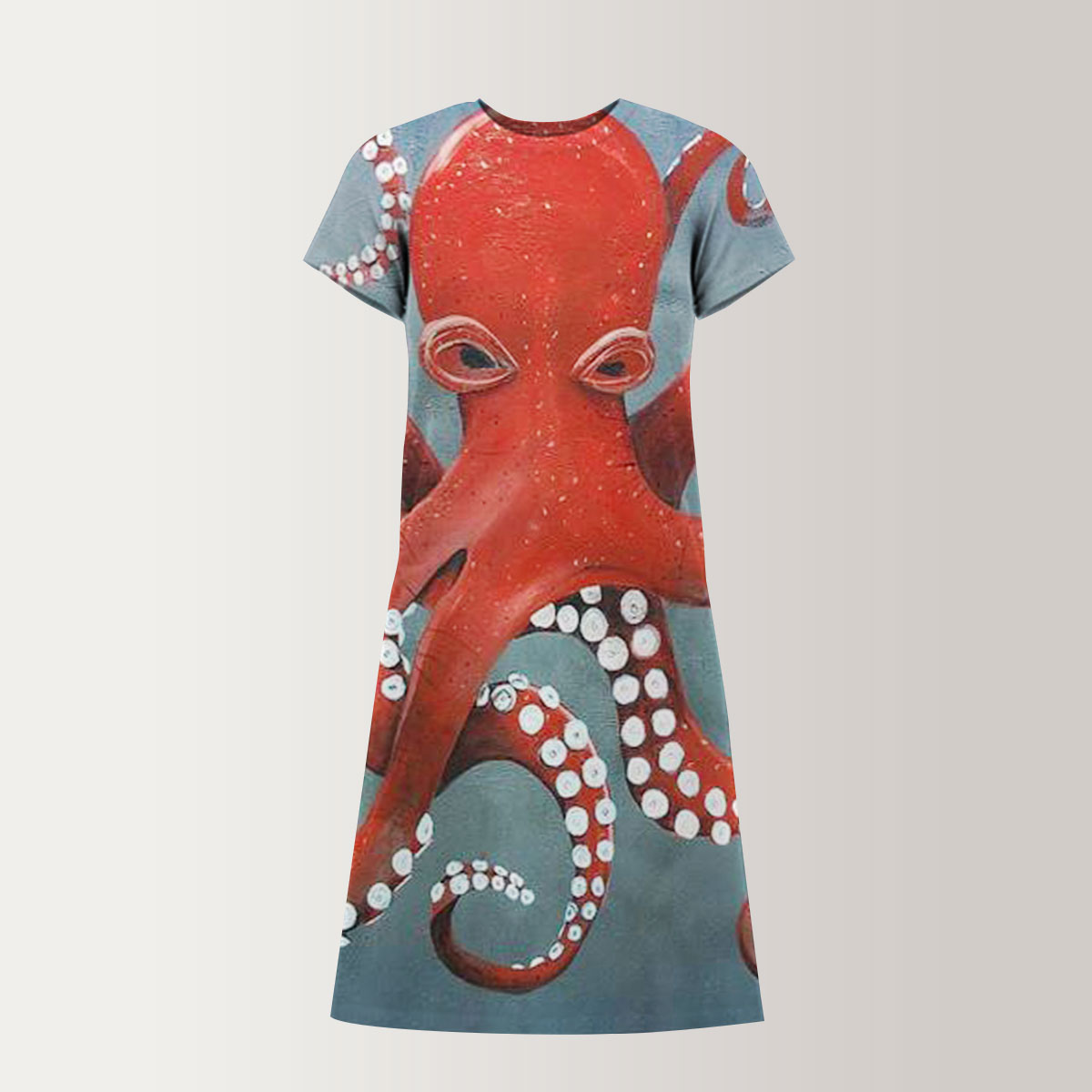 Giant Red Octopus T-Shirt Dress
