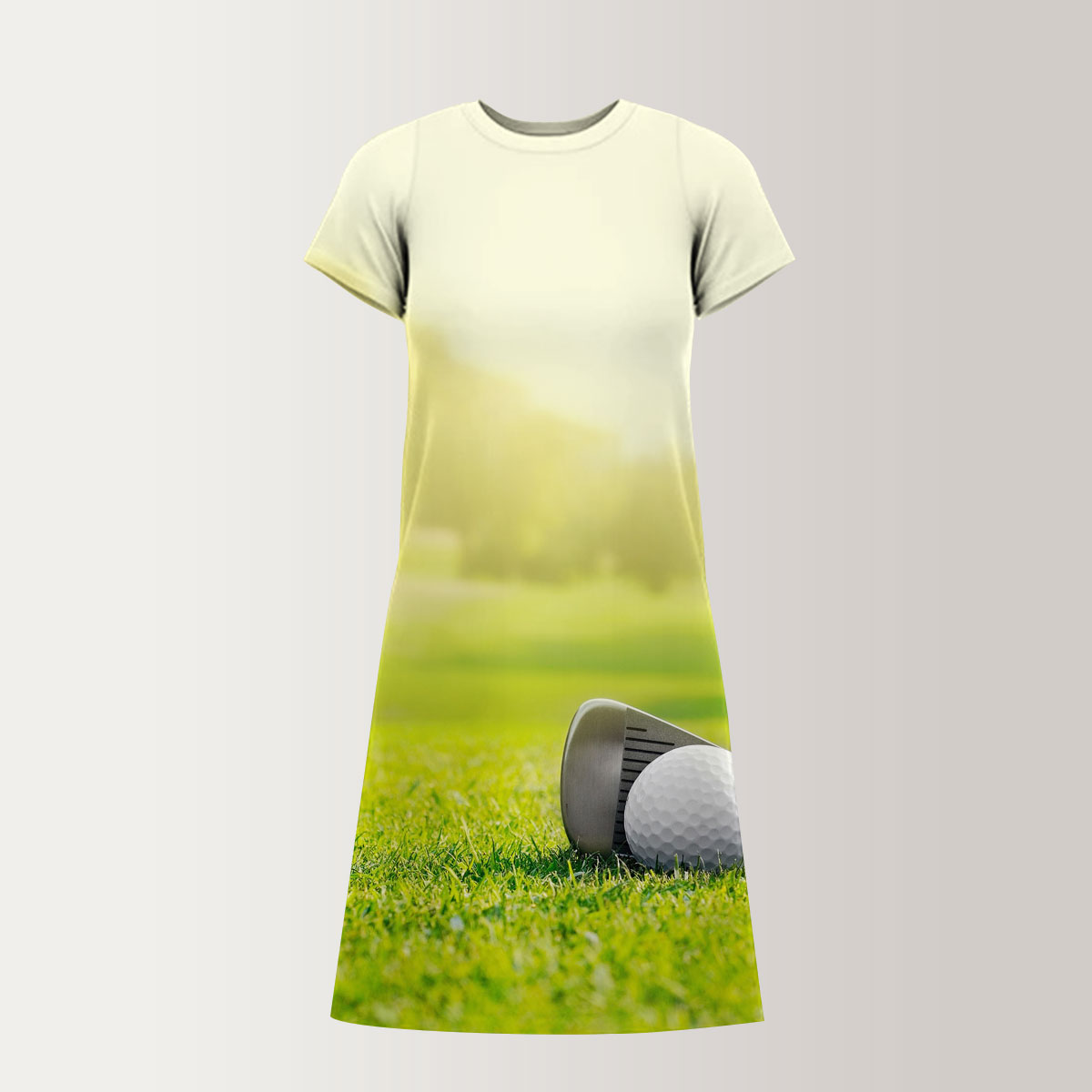 Golf Tools On Grass T-Shirt Dress