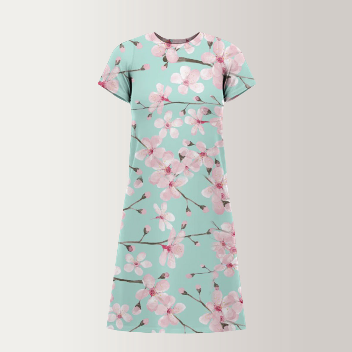 Green Blossom T-Shirt Dress
