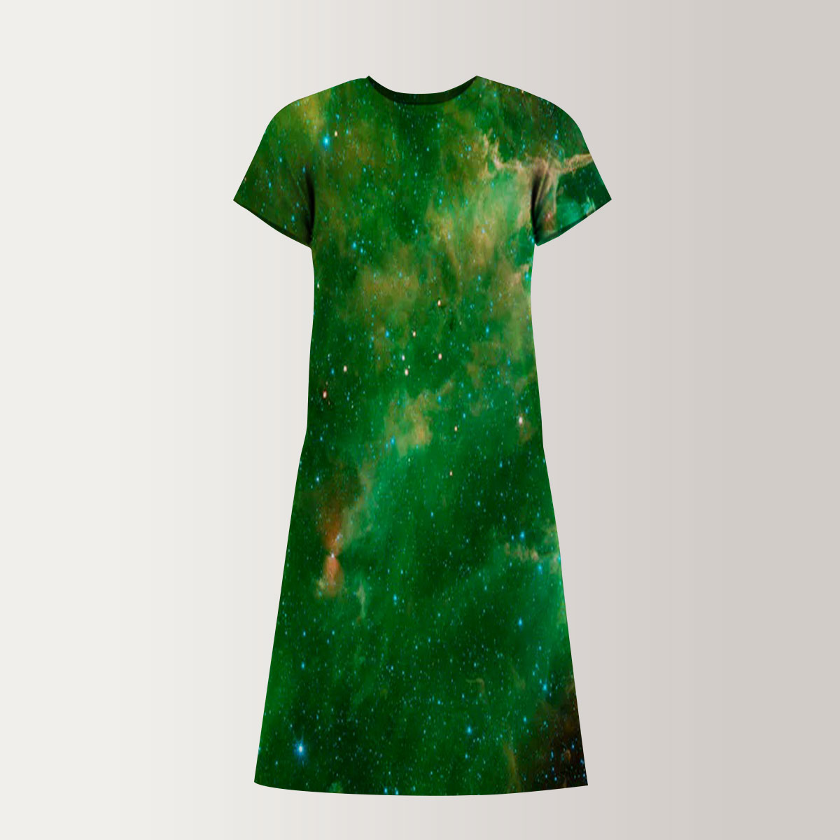 Green Galaxy T-Shirt Dress