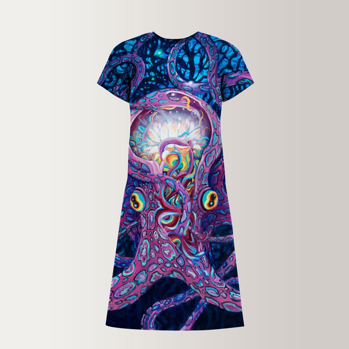 Hippie Octopus T-Shirt Dress