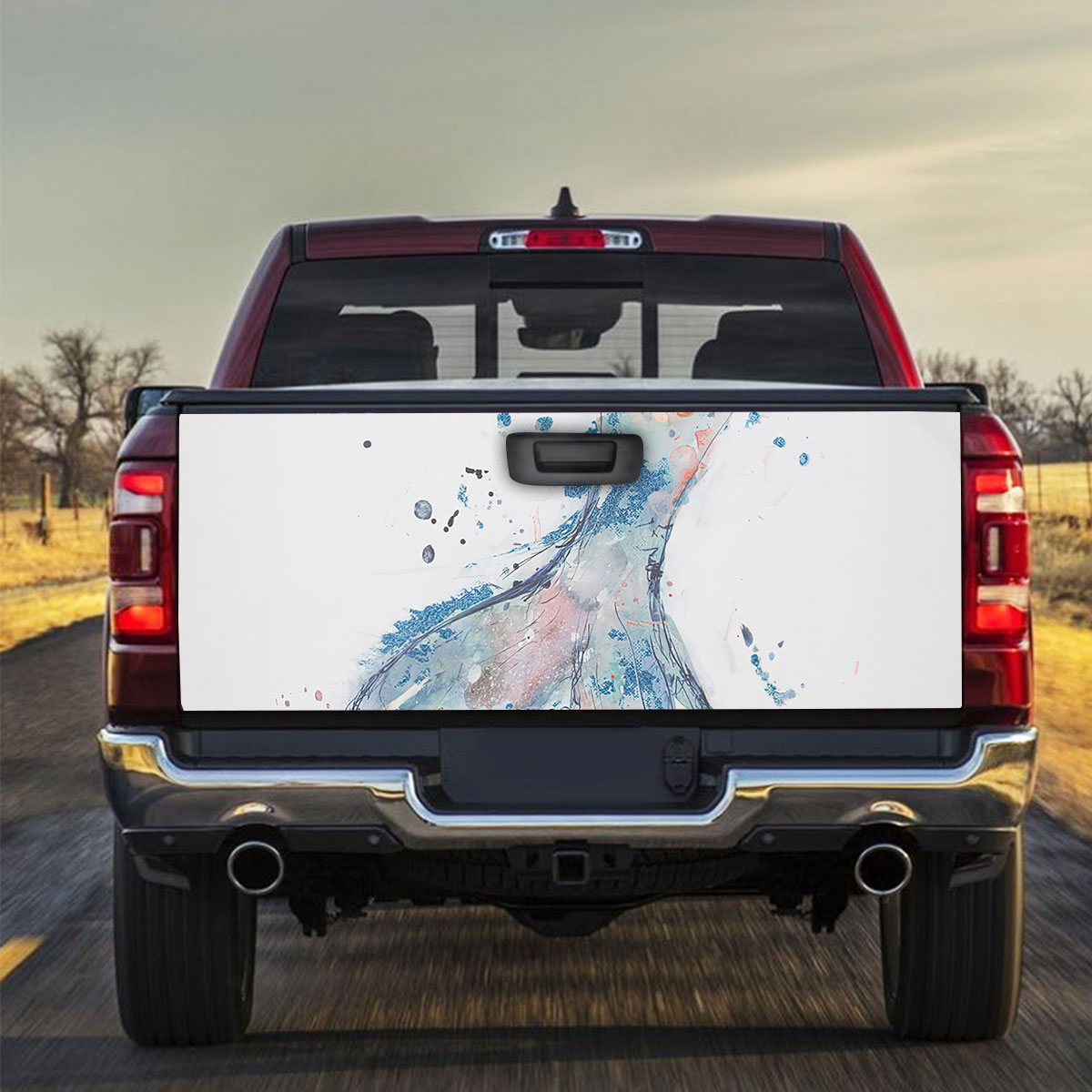 Floral Mermaid Tail Truck Bed Decal