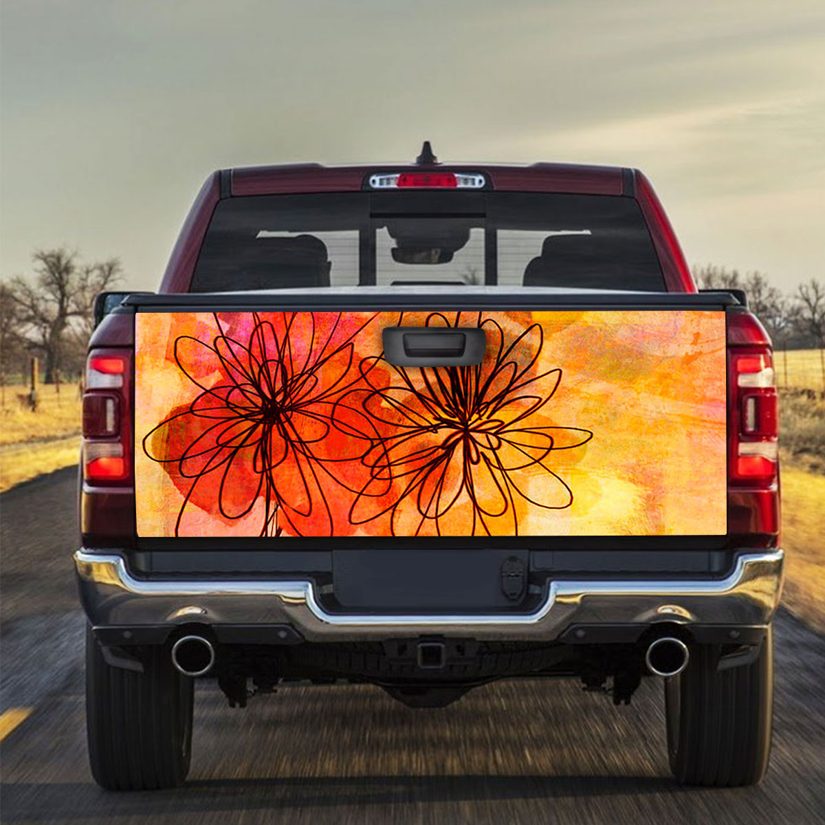 Floral Whimsy Abstract Truck Bed Decal