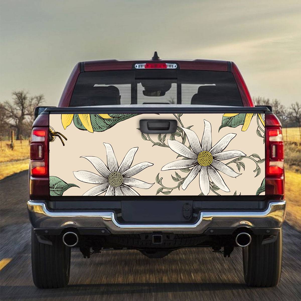 Flower And Bee Truck Bed Decal