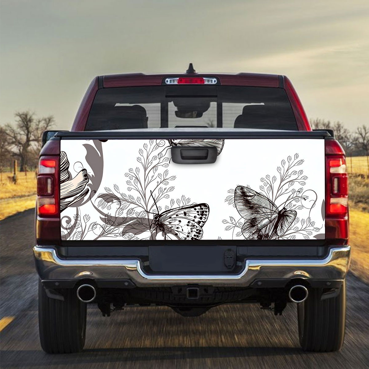 Flower And Butterfly Truck Bed Decal