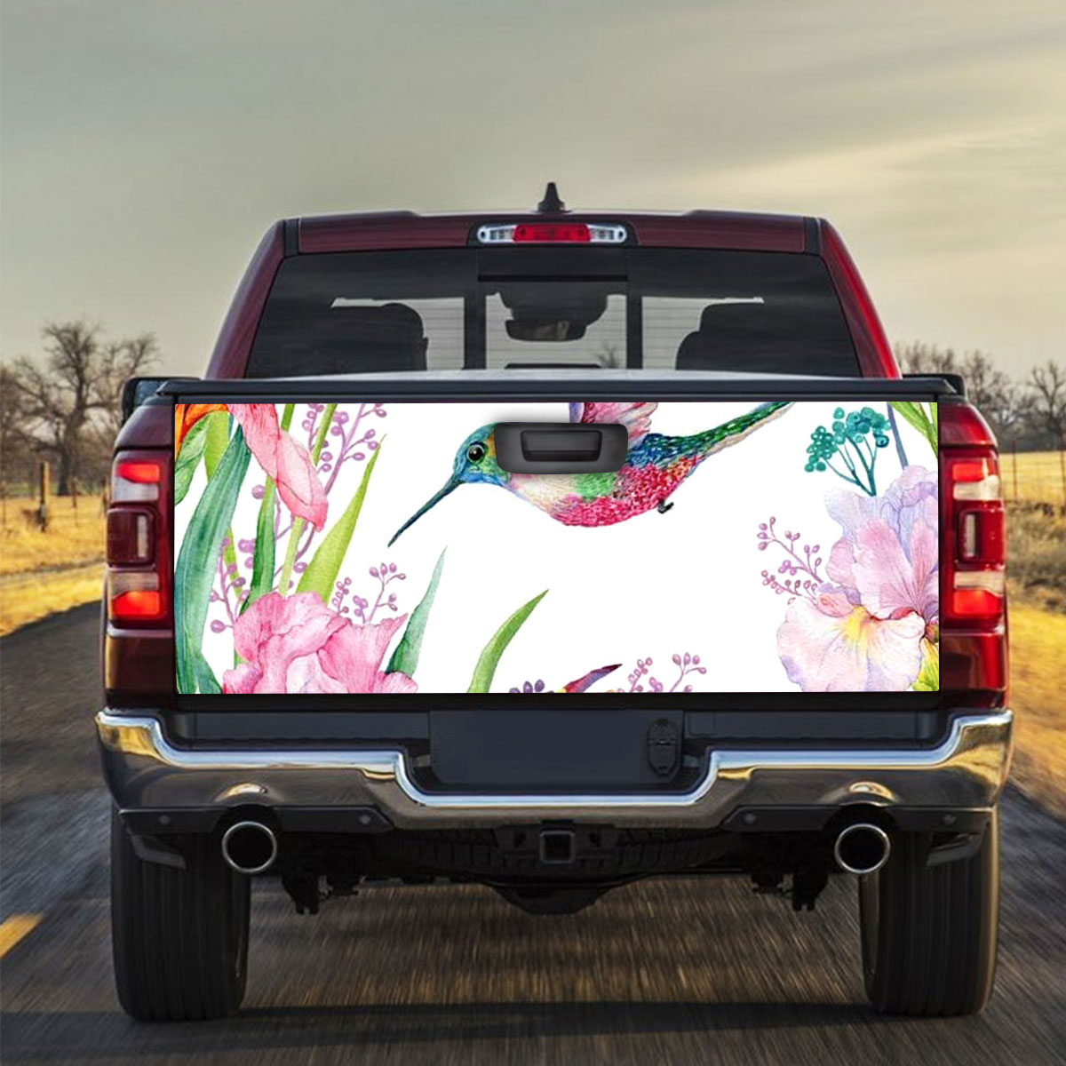 Flower Humming Bird Truck Bed Decal
