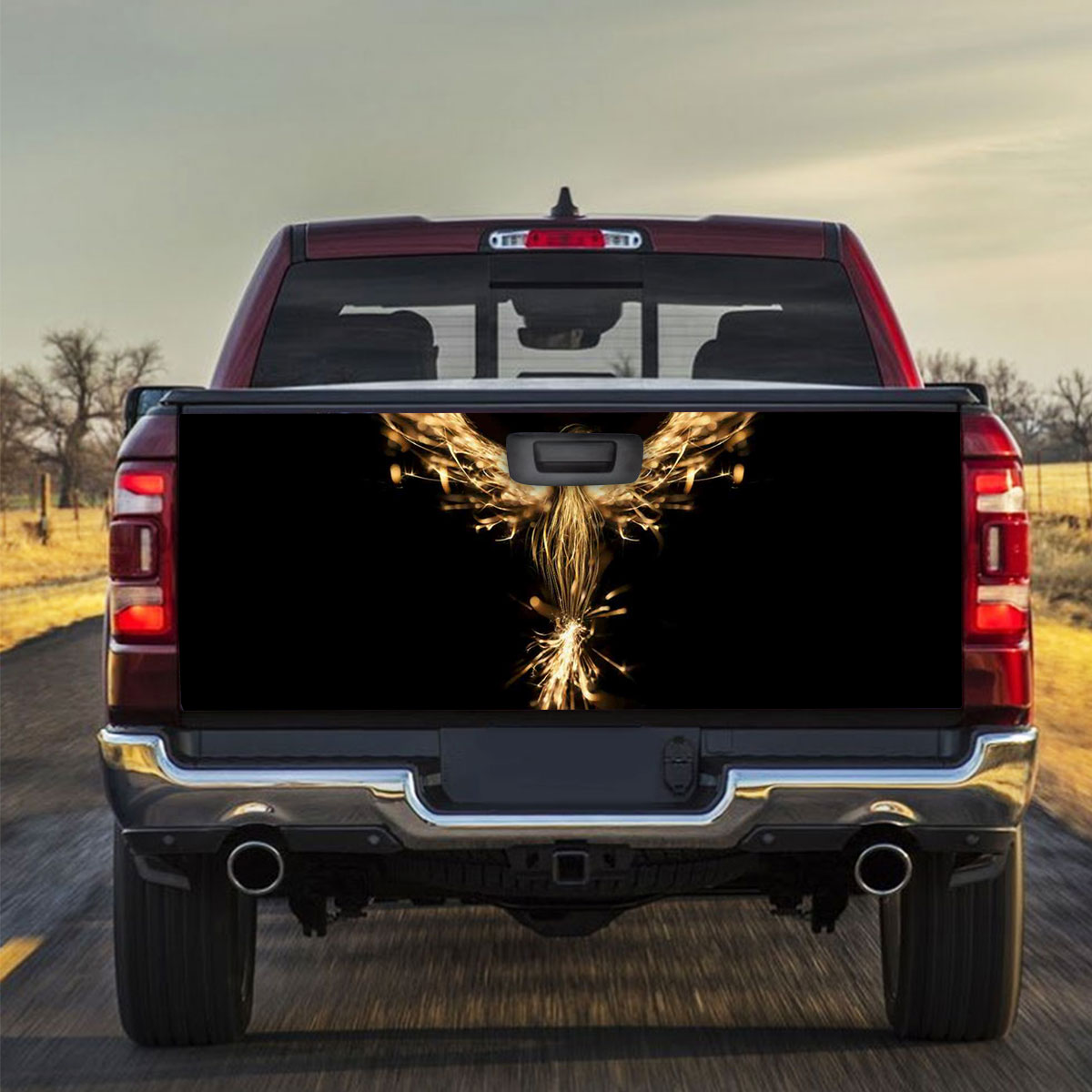 Flying Gold Phoenix Truck Bed Decal