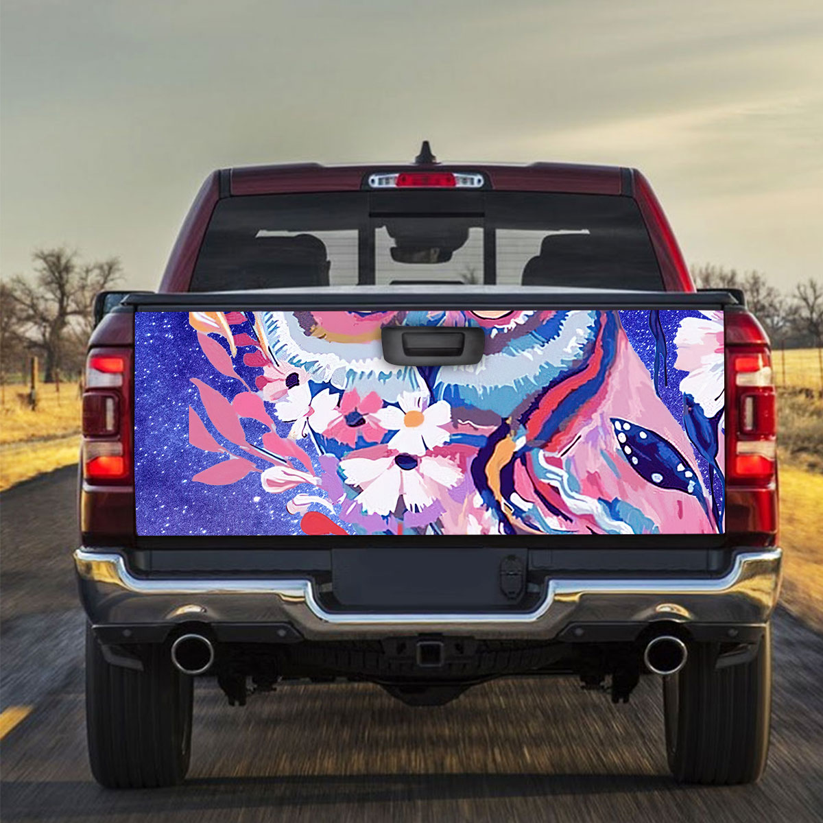 Galaxy Pink Owl Truck Bed Decal