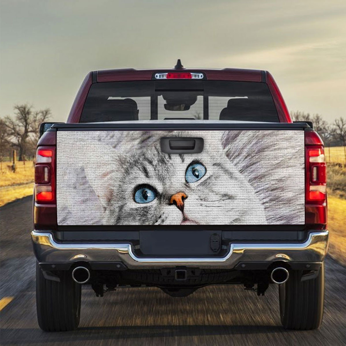 Gray Cat Truck Bed Decal