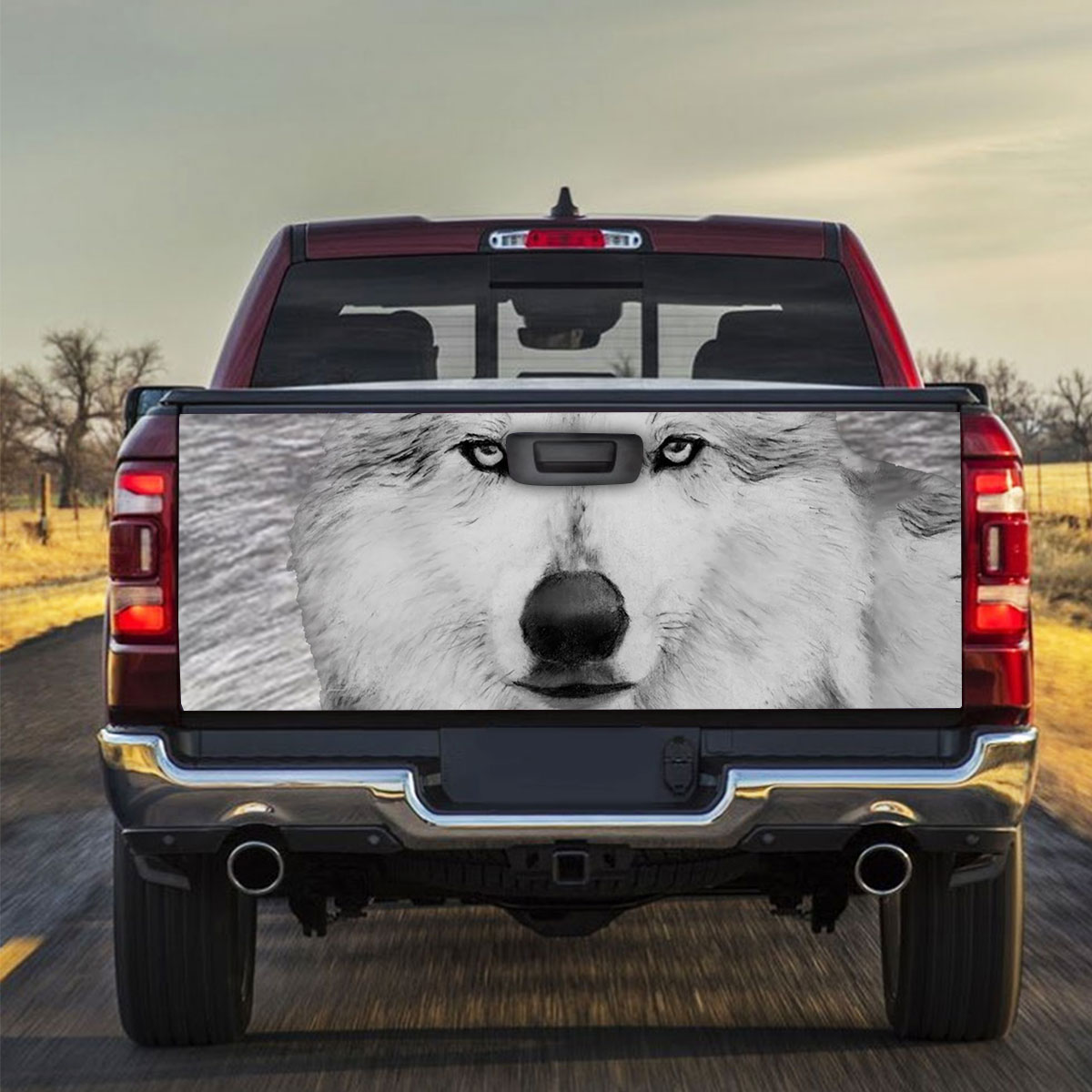 Gray Wolf Truck Bed Decal