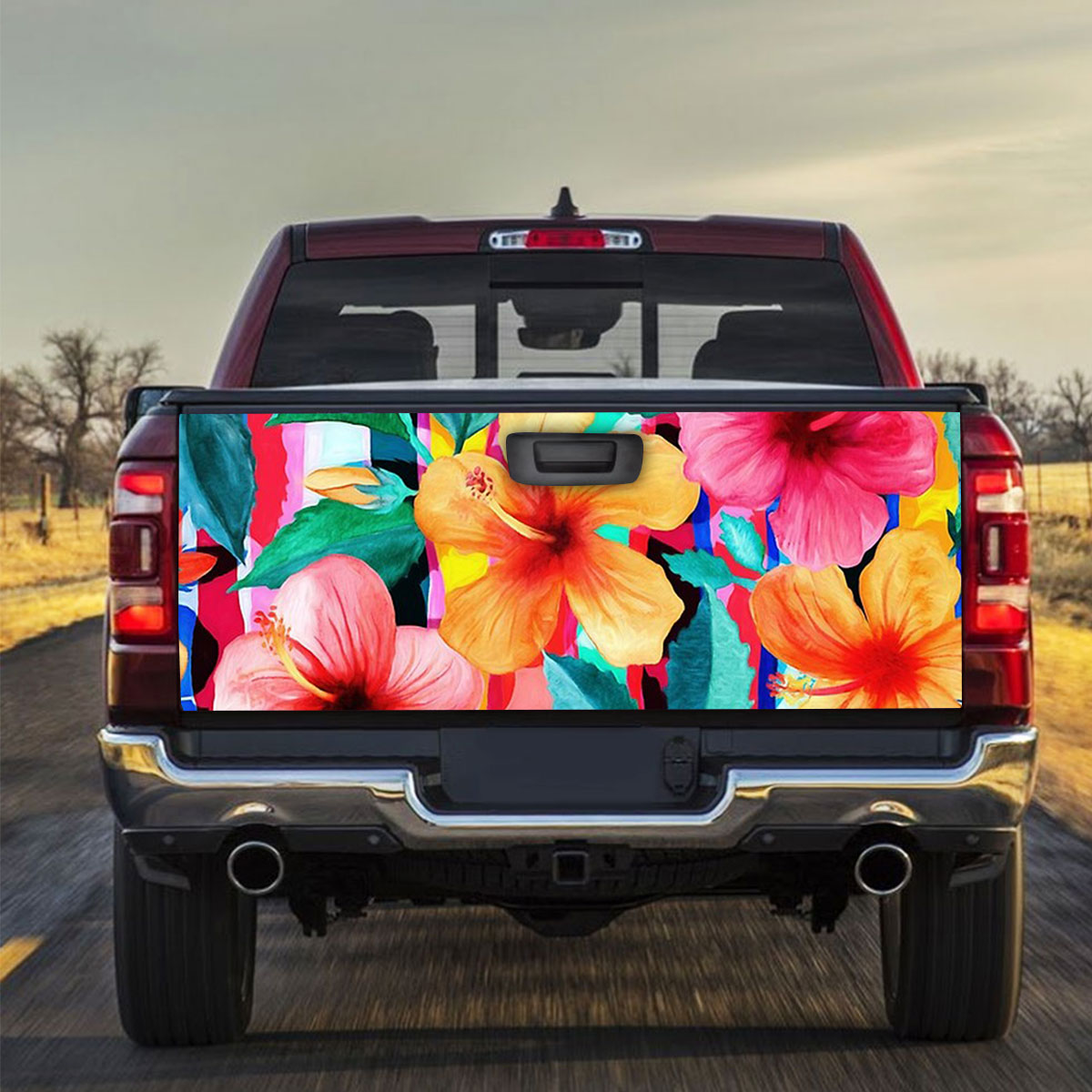 Hawaiian Hibiscus Floral Truck Bed Decal