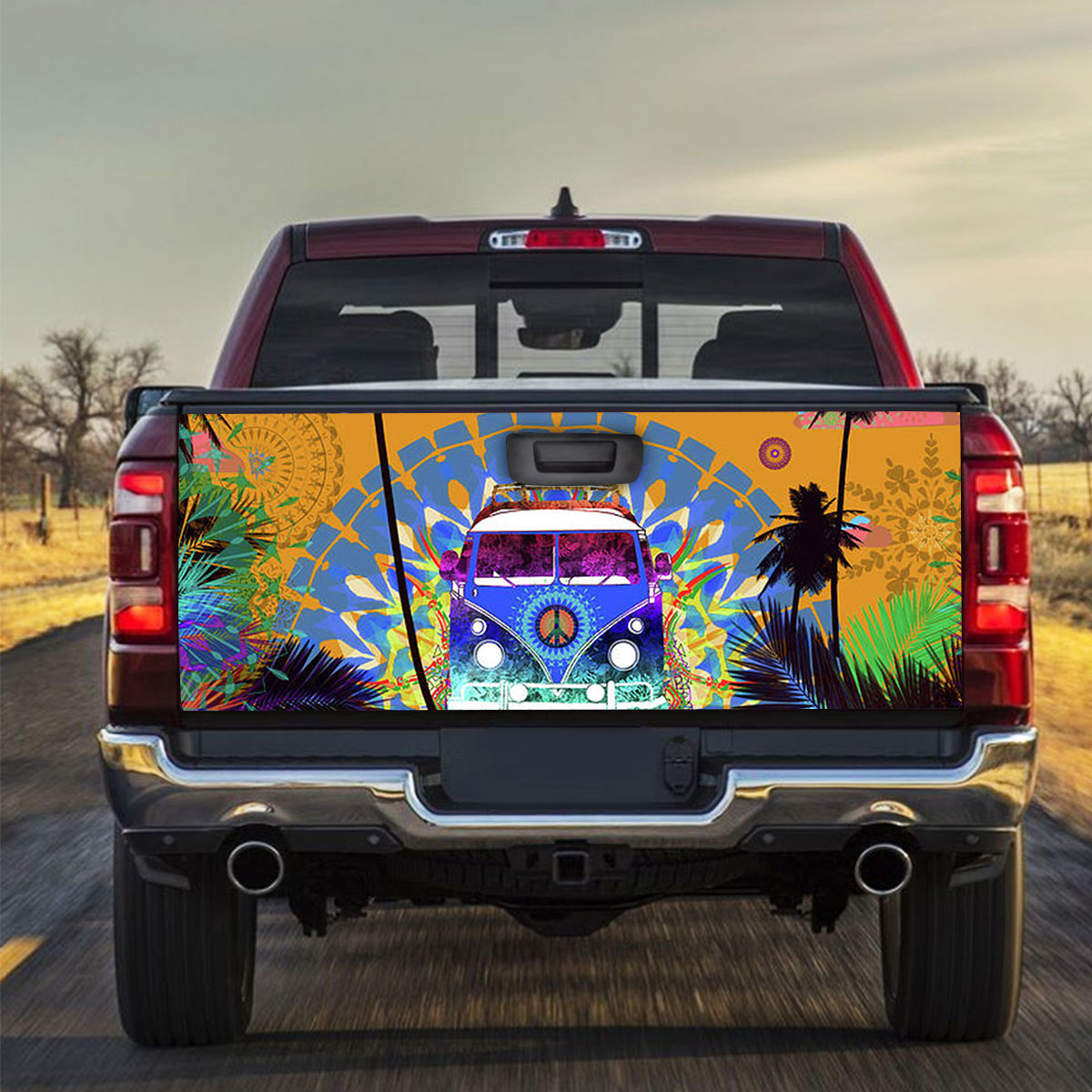Hippie Go Camping Truck Bed Decal