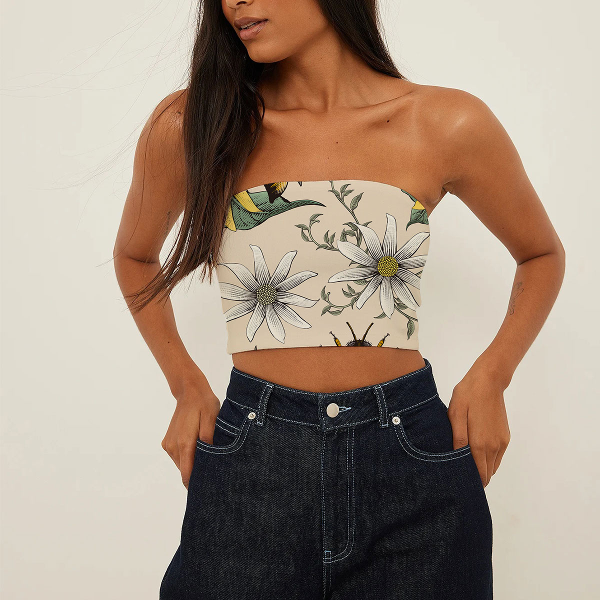 Flower And Bee Tube Top