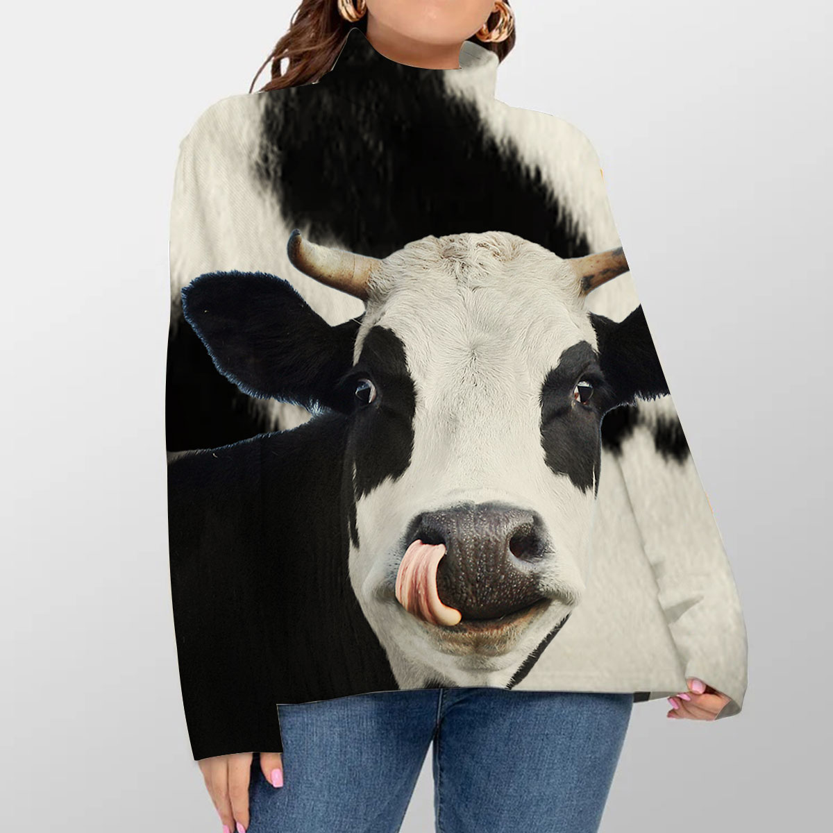 Funny Cow Turtleneck Sweater