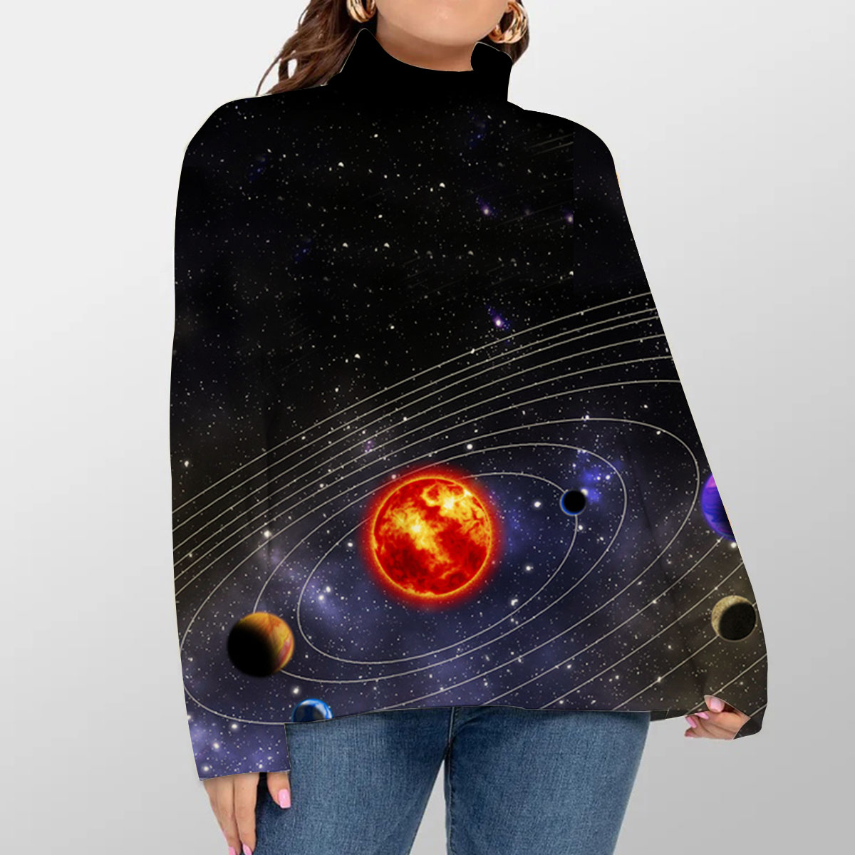 Galaxy Planet Turtleneck Sweater