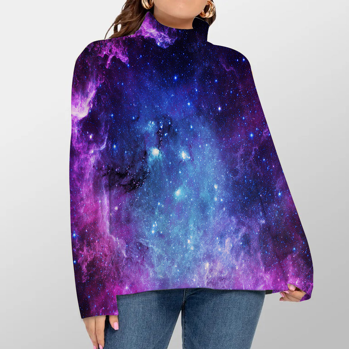 Galaxy Space Turtleneck Sweater