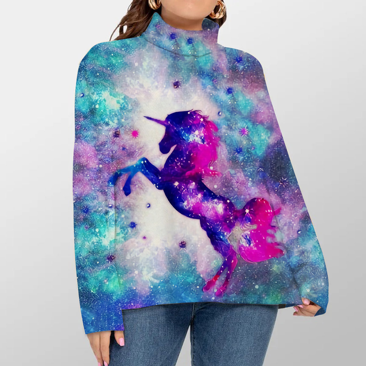 Galaxy Unicorn Turtleneck Sweater