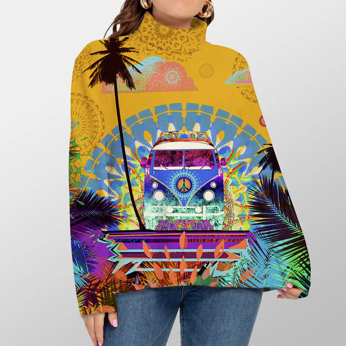 Hippie Go Camping Turtleneck Sweater