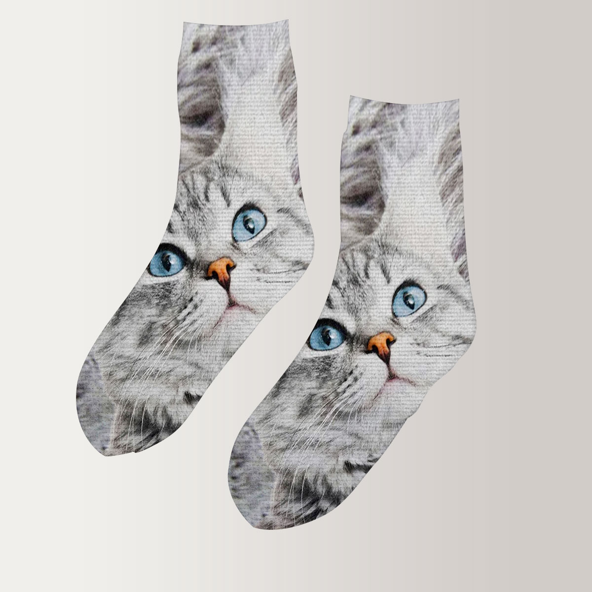 Gray Cat 3D Socks