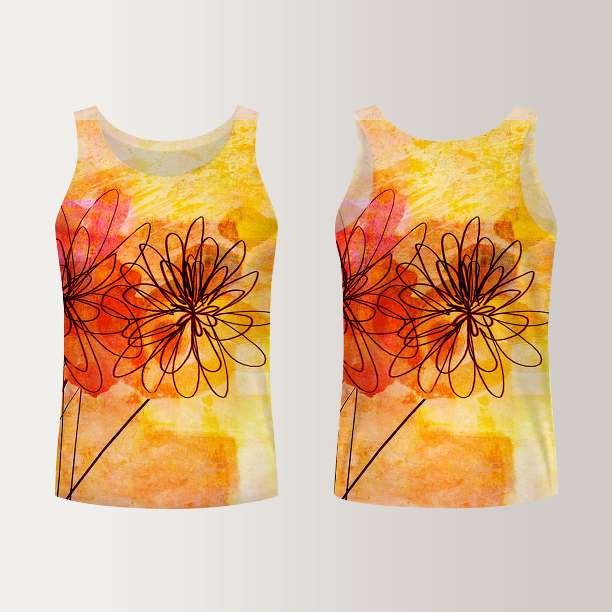 Floral Whimsy Abstract Unisex Tank Top