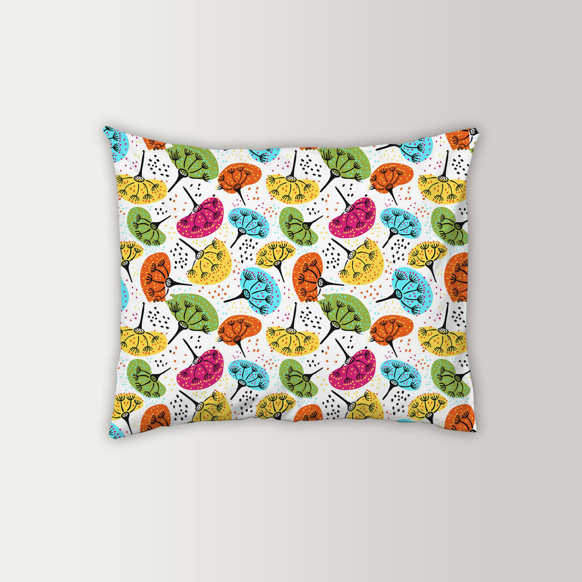 Abstract Colorful Dandelion Pillow Case