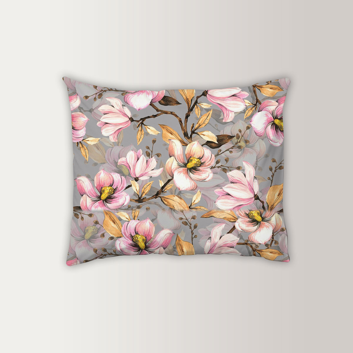 Abstract Magnolia Flowers Pillow Case