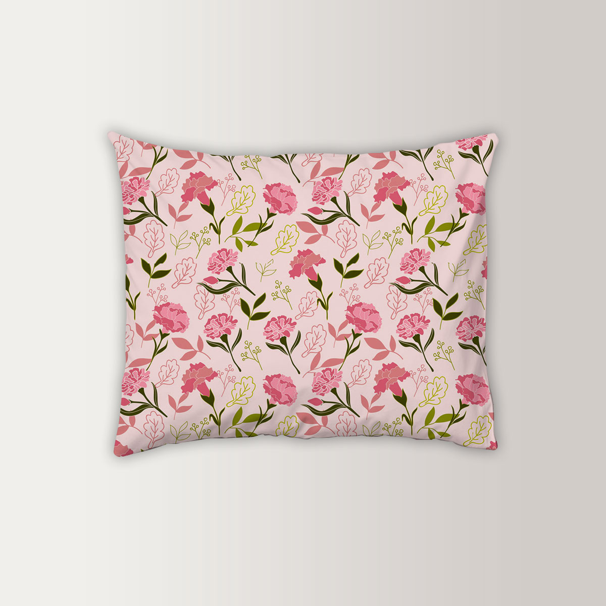 Beautiful Carnation Flower Pillow Case