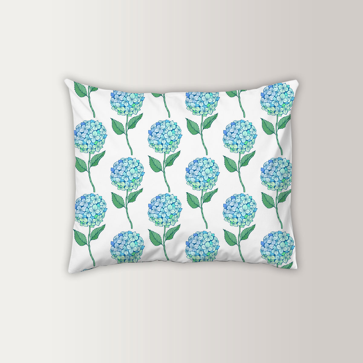 Blue Pastel Hydrangea Pillow Case