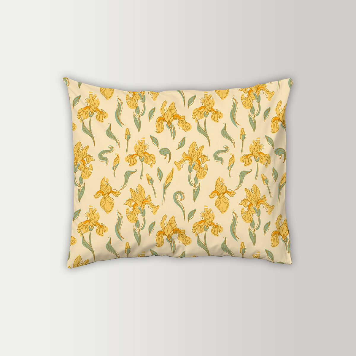 Bright Yellow Irises Pillow Case