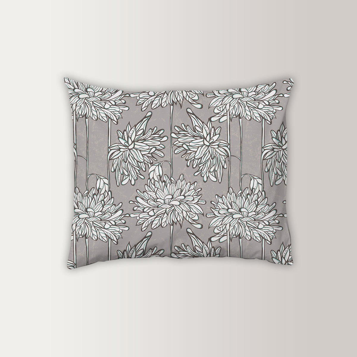 ChrysanthemumOn Gray Background Pillow Case