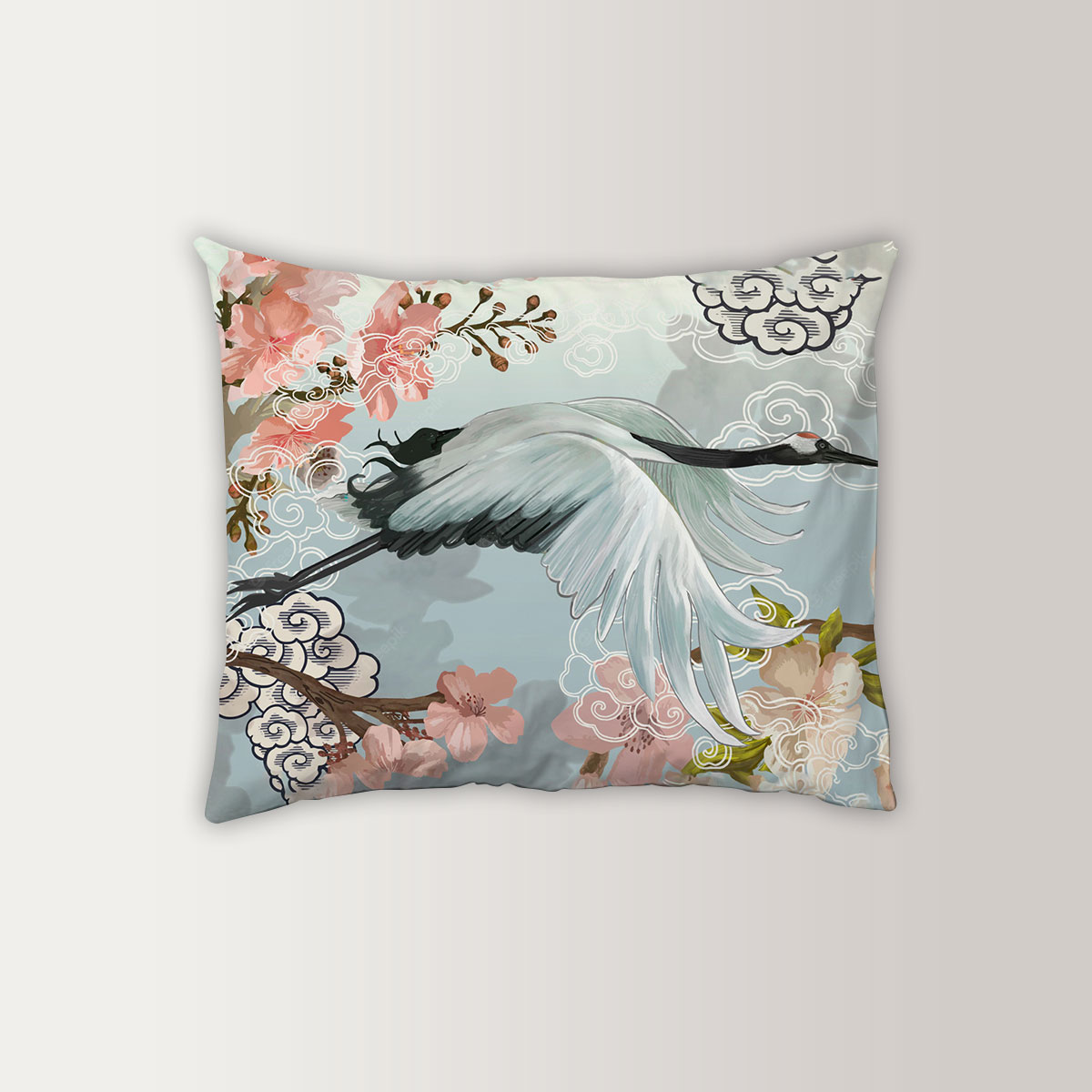 Classic Flying Heron Pillow Case