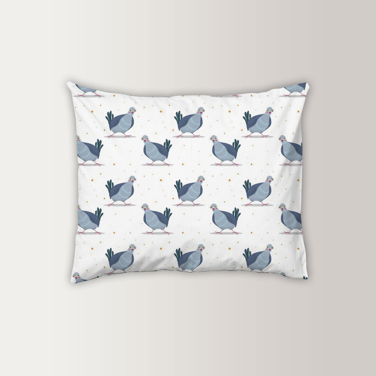 Cute Pigeon Monogram Pillow Case