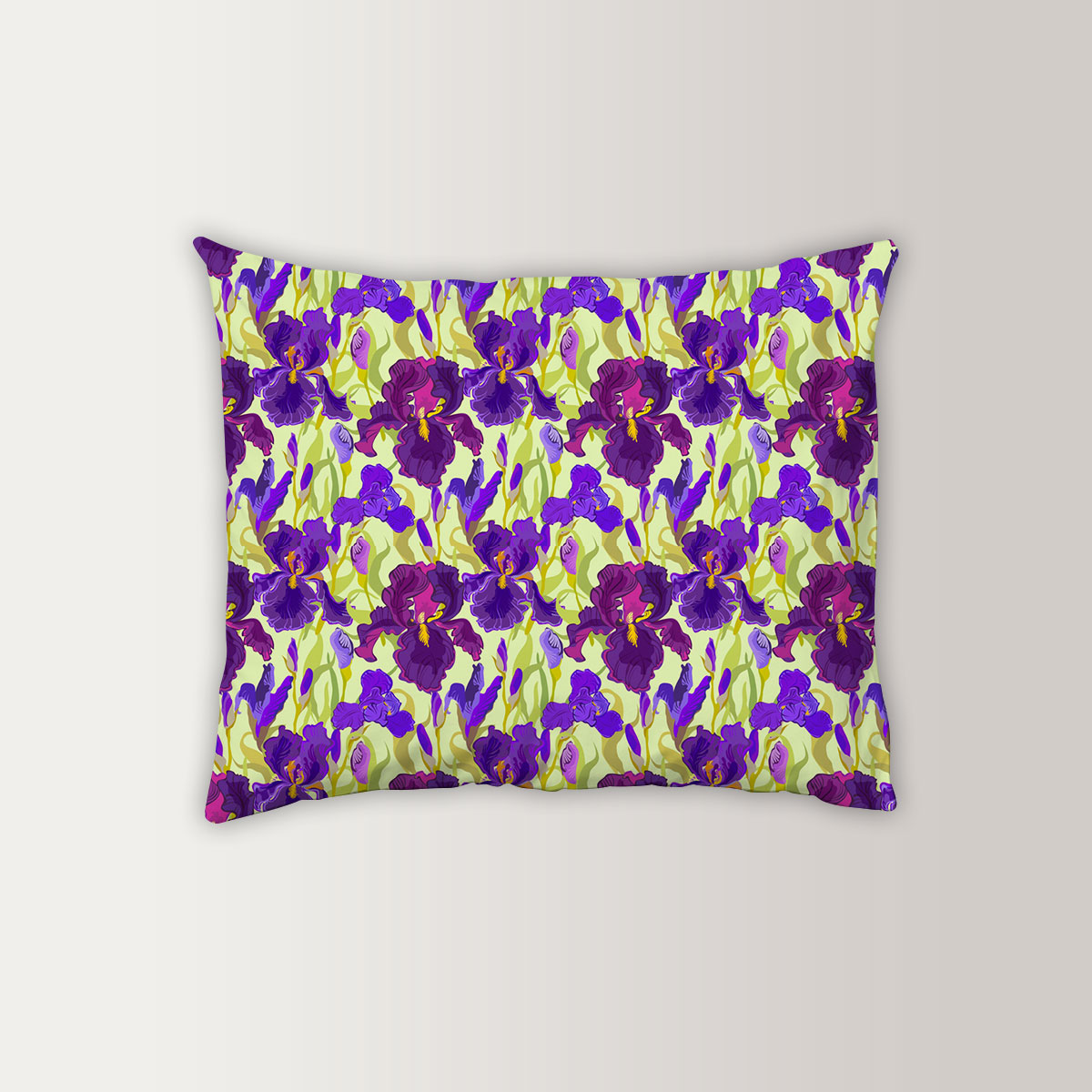 Floral Seamless Pattern Flower Iris Background Pillow Case