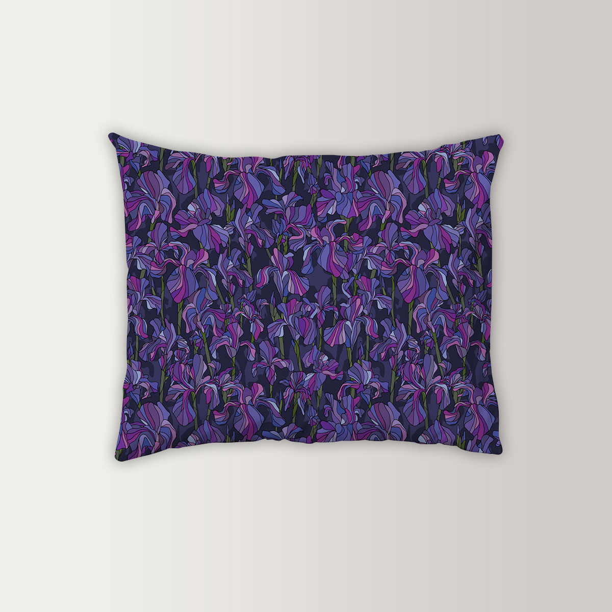 Garden Iris Flowers Pillow Case