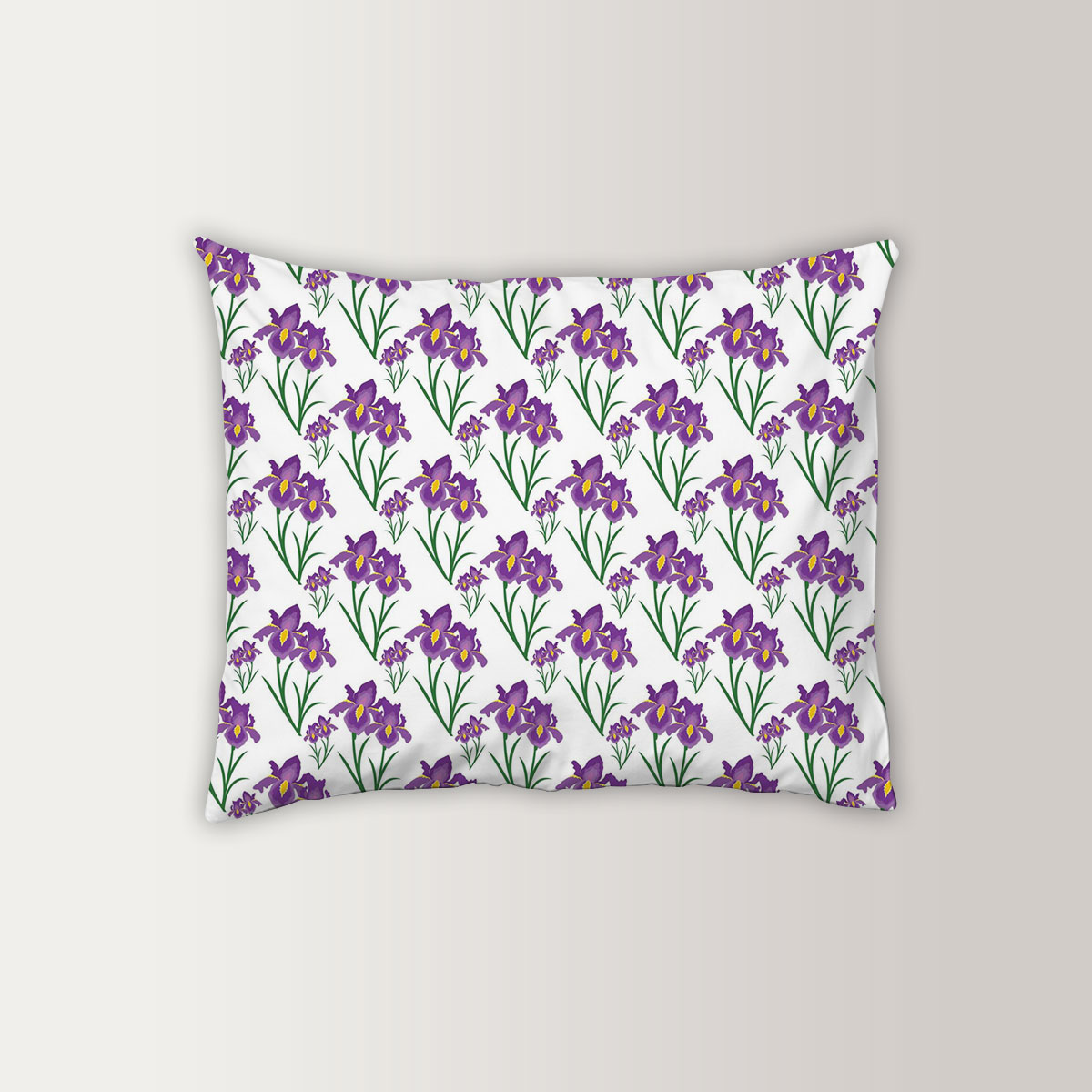 Iris Flower With Leaf Pillow Case