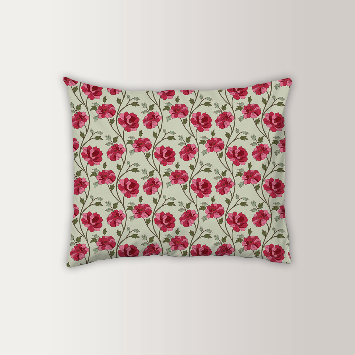 Japanese Carnation Flower Pillow Case