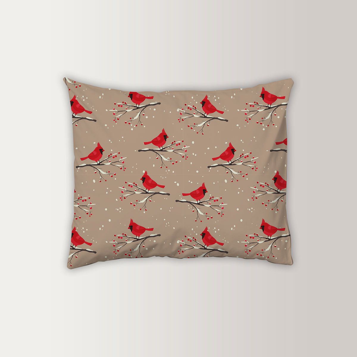 Little Cardinal In Snow Pillow Case