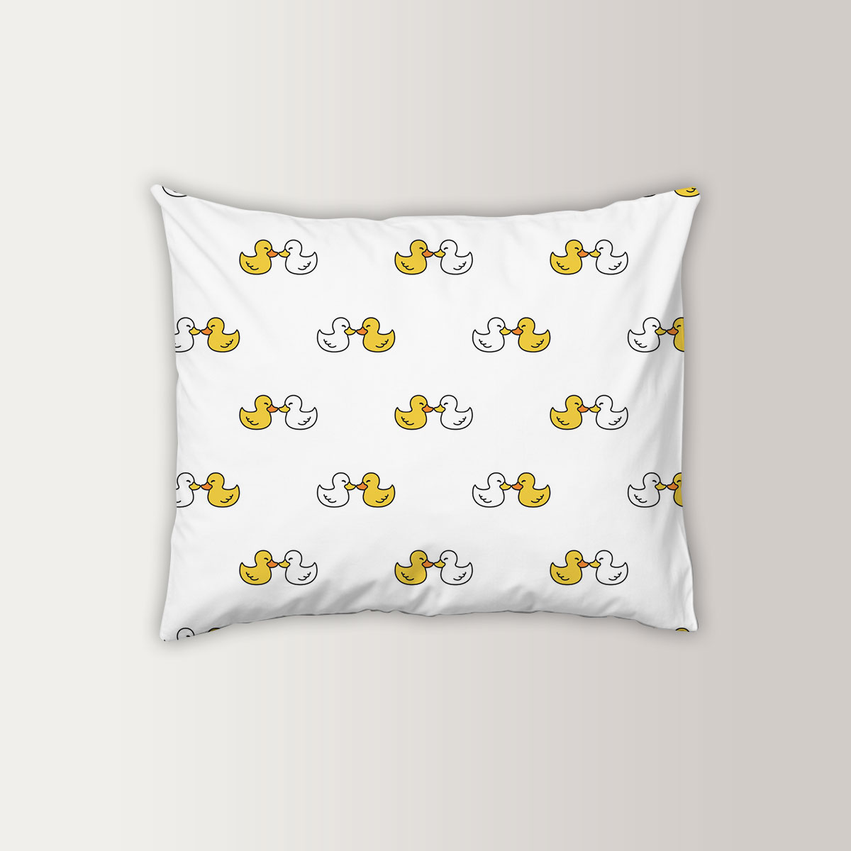 Lovely Duck Couple Pillow Case